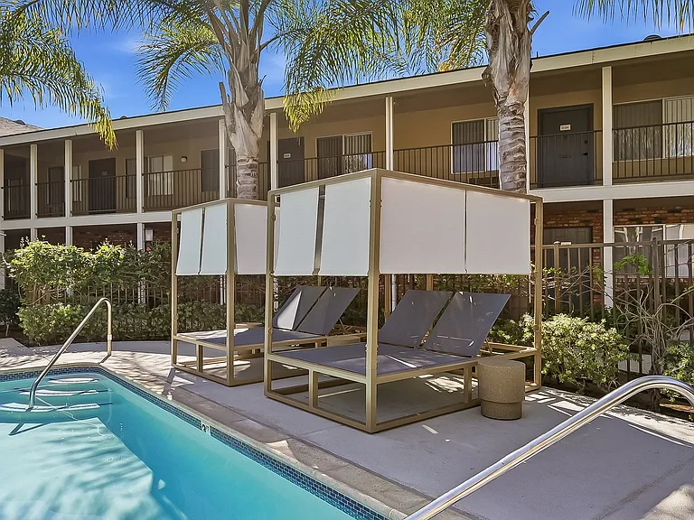 Relax in true resort fashion under the shade of the cabanas.