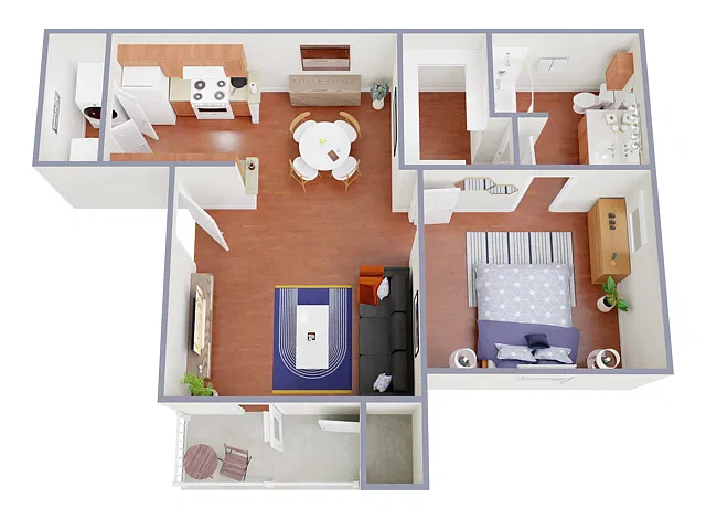 Floor plan 1 Bed, 1 Bath