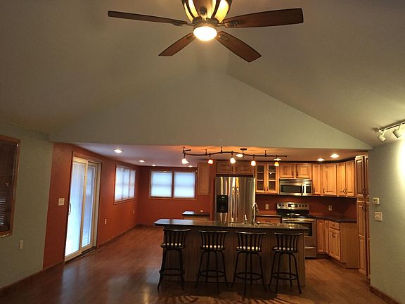Vaulted ceiling in living room