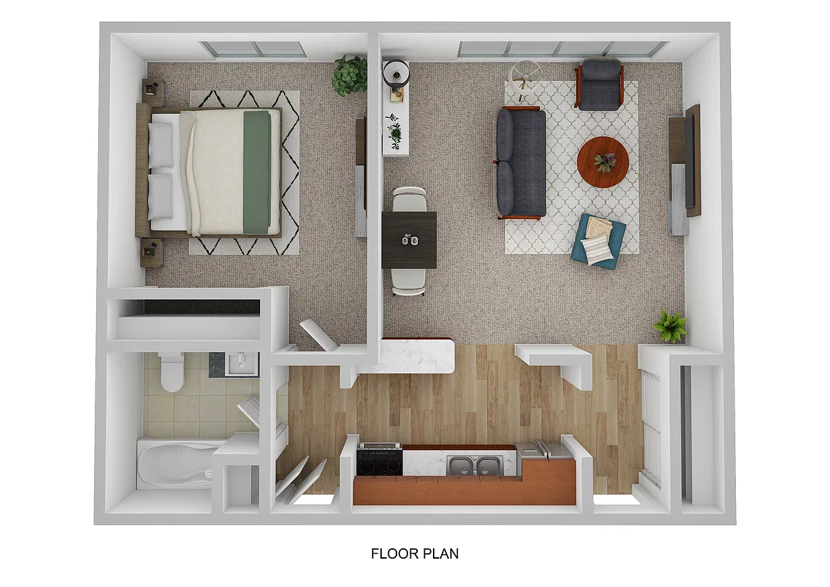 Floor plan Large One Bedroom