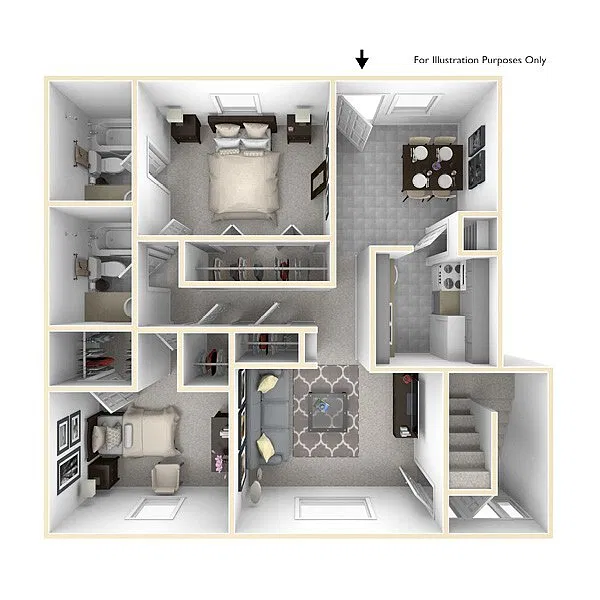 Floor plan 2 bedroom 2 bath