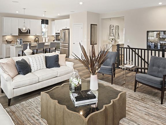 Family room with wall of windows