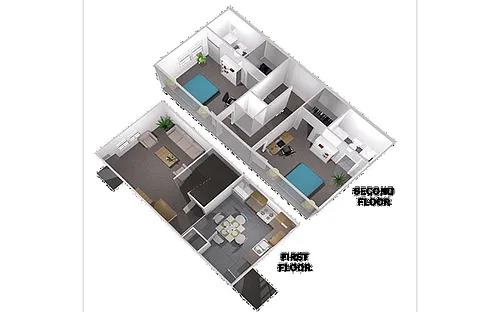 Floor plan 2x2 Townhome