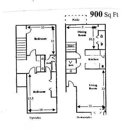 Floor plan 2 Bedrooms, 1.5 Bathrooms