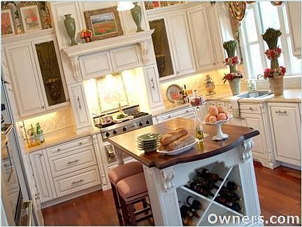 Gourmet Kitchen with Walnut Island Top