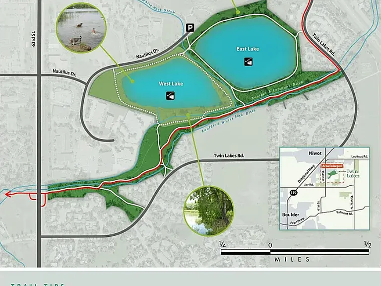 Twin Lake trails at walking distance