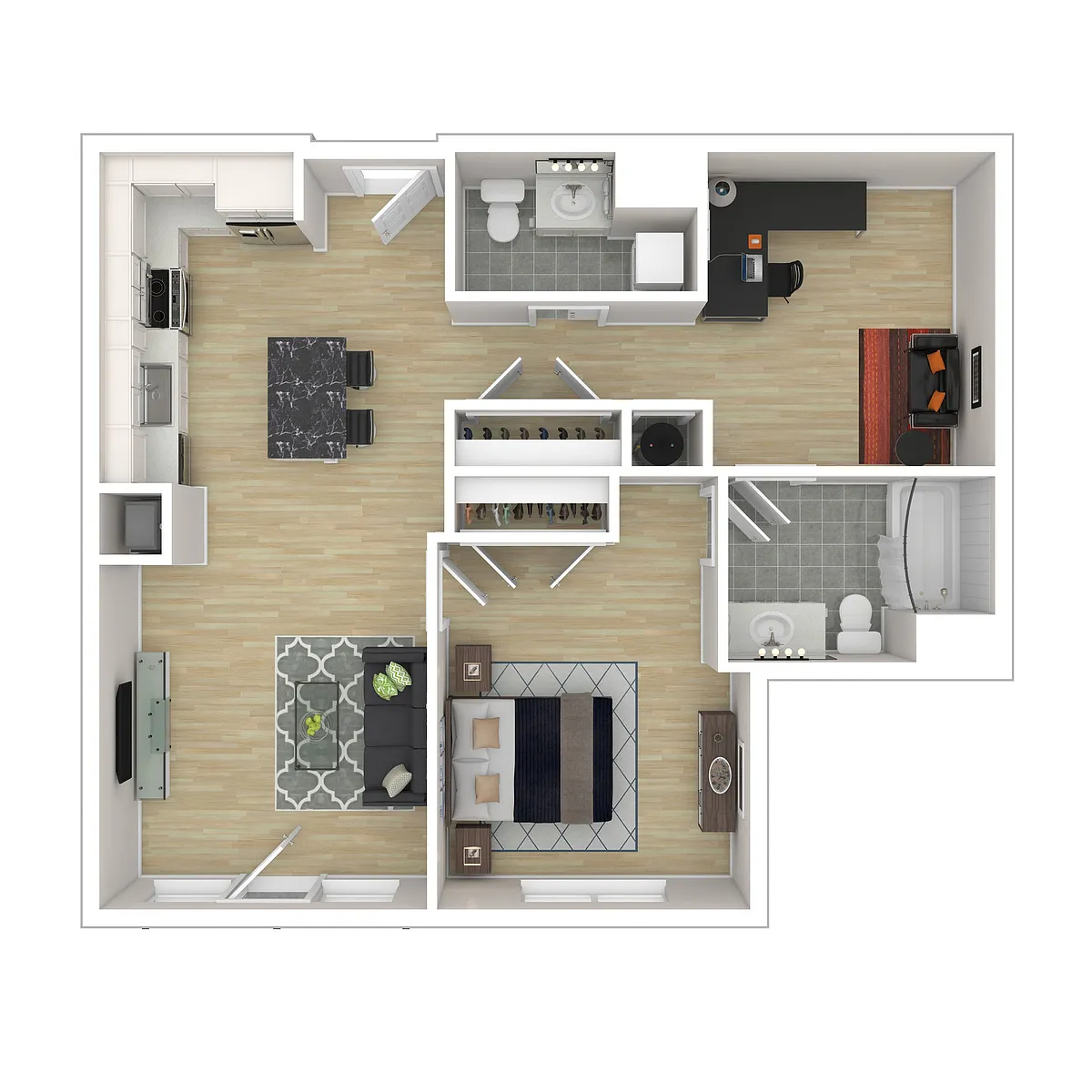 Floor plan 1D 1X1.5 Den