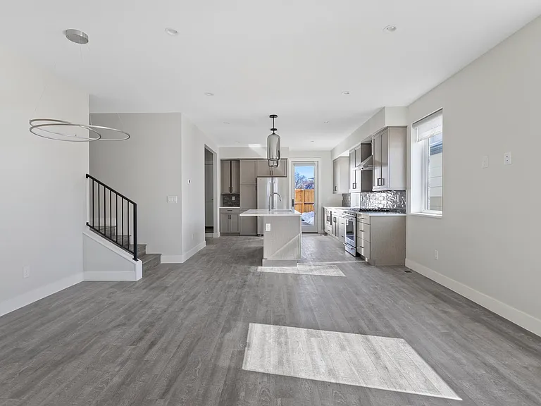 Living room and kitchen view from foyer