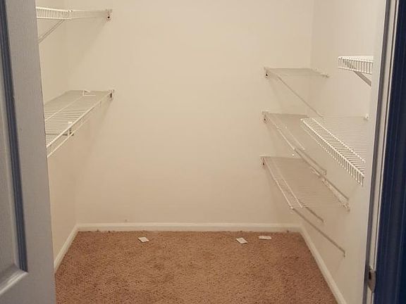 Walk-in closet in master bedroom