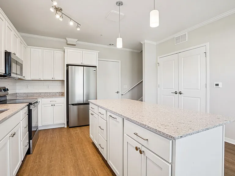 Spacious countertops and cupboard space