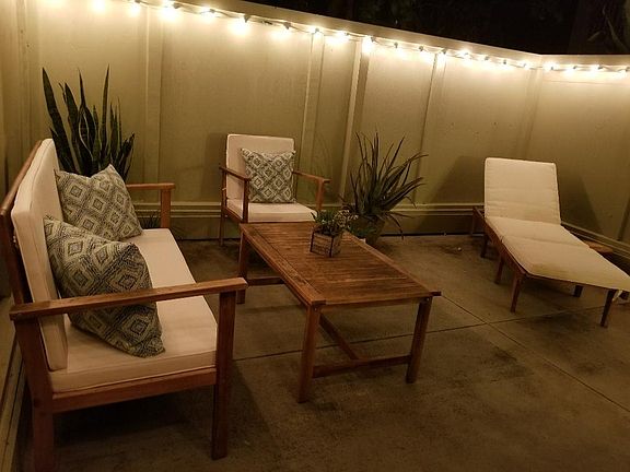 Front Lanai lit up at night