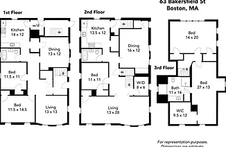Floor plan (second and third floors only apply)