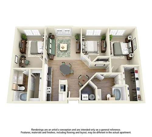 Floor plan C1 3 Bedroom 2 Bath
