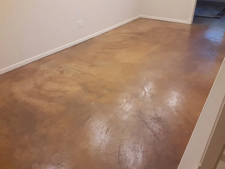 Lower-Level rec room & BR & entry floors just resealed with non-toxic acid free SOYCRETE.