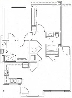 Floor plan Two Bedroom Two Bath