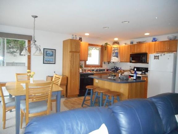 Open kitchen and dining area