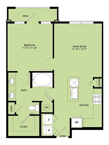 Floor plan A2-665sf-A21.1