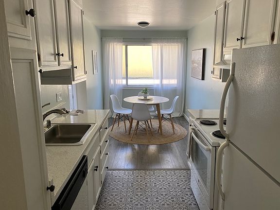Kitchen into dining area