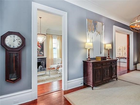 Center Hall looking into Formal Living Room and Formal Dining Room (right pocket doors)