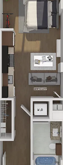 Studio 01B Floorplan Diagram
