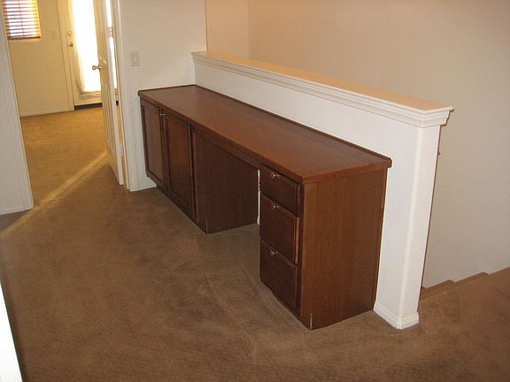 Built-in desk in upstairs hallway