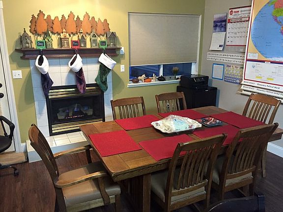 Dining area & Gas Fireplace