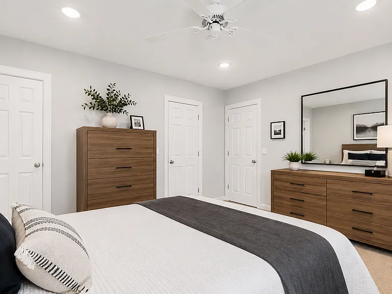 Graciously sized master bedroom with private bathroom and walk in closet