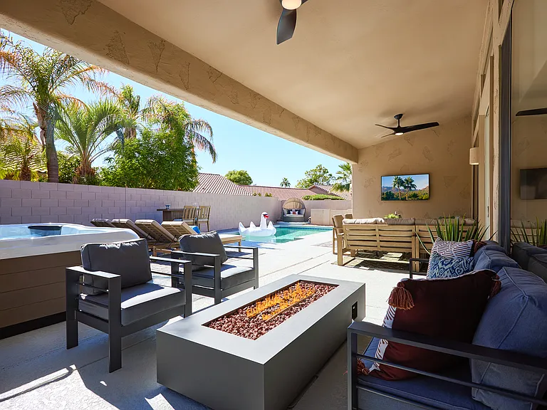 Plenty of Seating in the Backyard Oasis