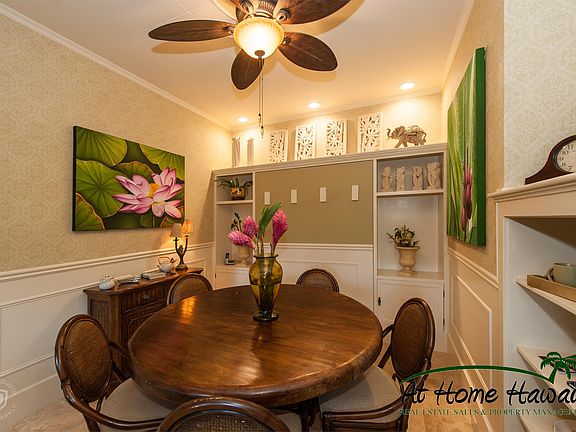 This spacious breakfast nook off the kitchen is the perfect place to start your day!