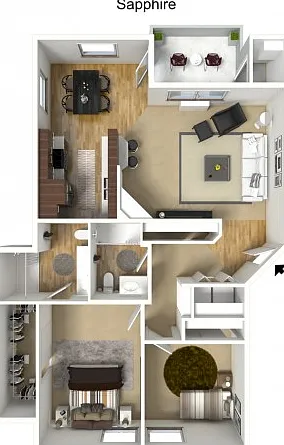 Sapphire - 2 Bedroom, 2 Bath Sapphire - 2 Bedroom, 2 Bath