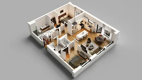 Floor plan B4 Two Bedroom Two Bathroom