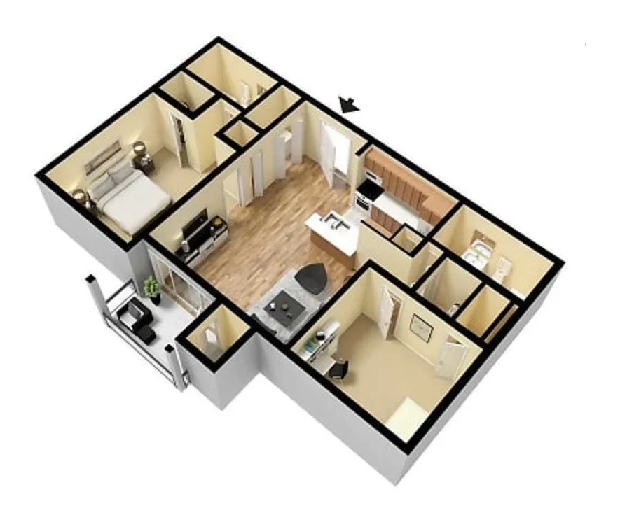 Floor plan 2x2 Key West