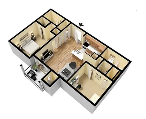 Floor plan 2x2 Key West