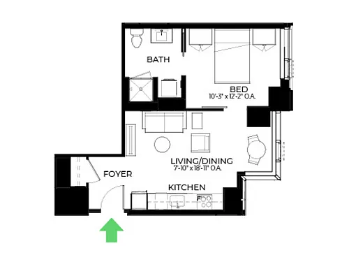Floor plan A26 | 1 Bed | 1 Bath
