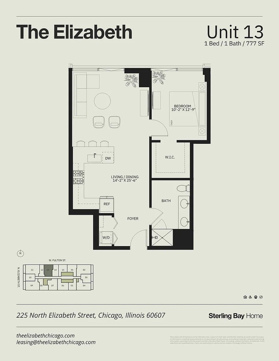 Floor plan 13 - 1Bed/1bath
