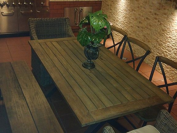 Terrace dinner patio set.