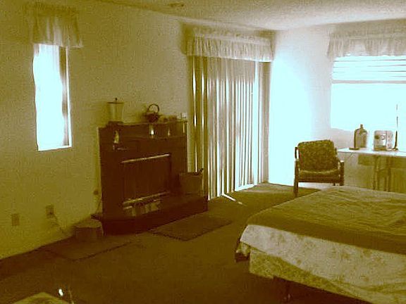 master suite with fireplace and jacuzzi under skylight in private bath