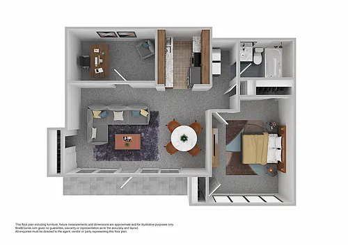 Floor plan 1 Bedroom Den