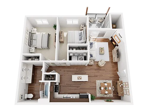 Floor plan PLAN D - TWO BEDROOM ADA