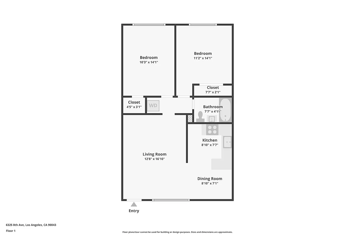 Floor plan 2BD 1BA