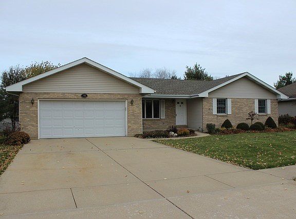 Concrete driveway!  Covered front porch.