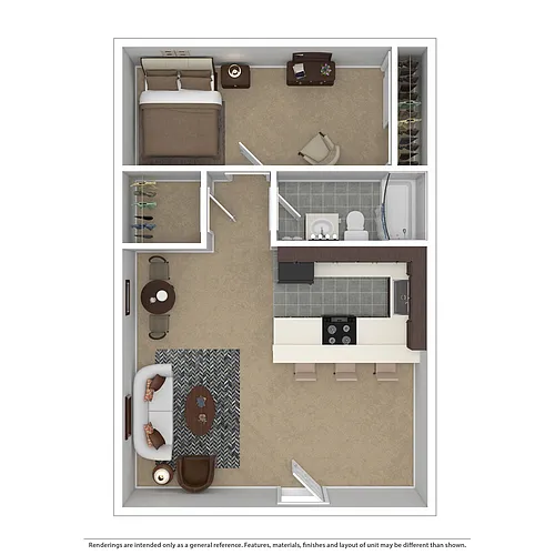 Floor plan 1 Bed 1 Bath