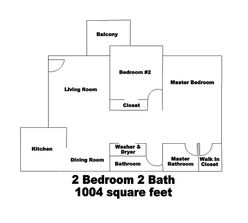 Floor plan 2 BEDROOMS 2 BATHROOMS