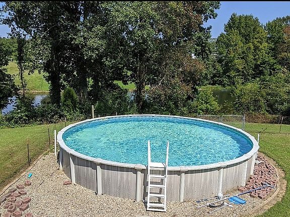 view of pool from deck