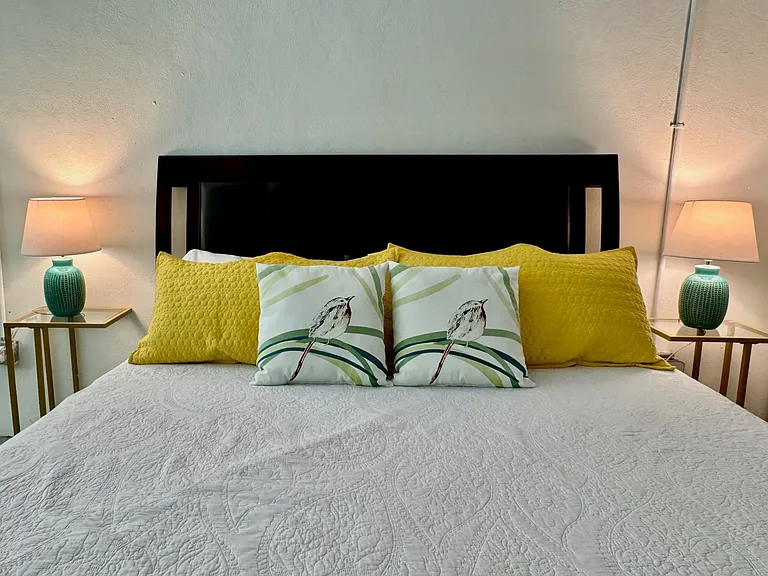 King Sized relaxation on a cedar wood bed frame w/ storage drawers!
