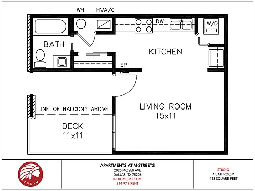 Floor plan 0 bedroom 1 bath