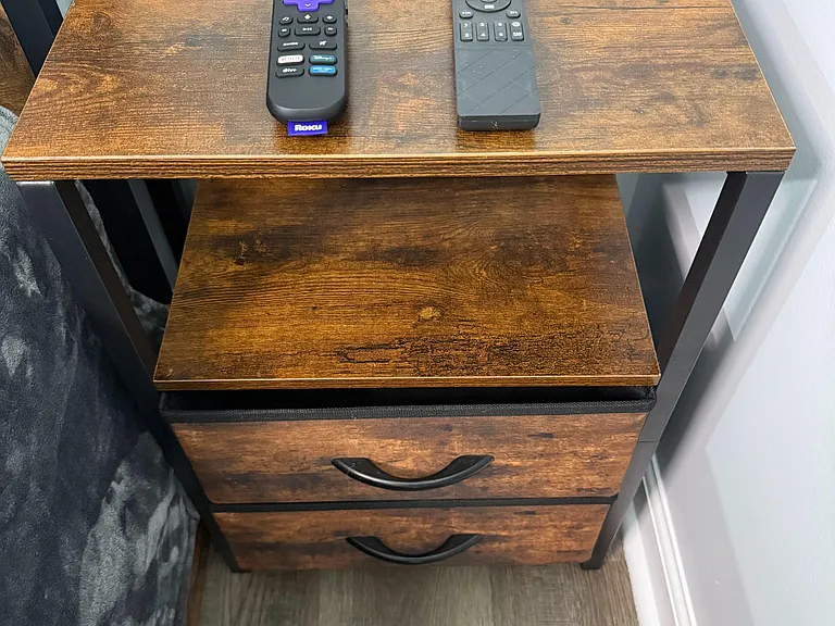 Nighstand with Roku Remote and HIGH speed Fan Remote