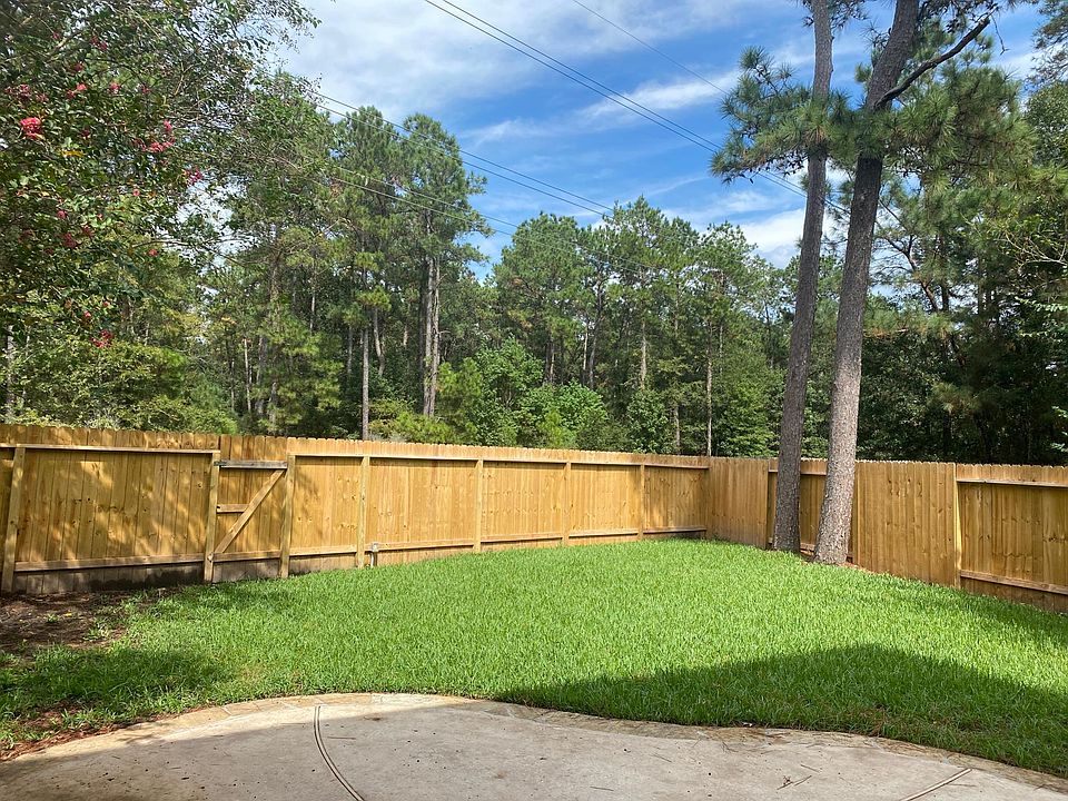 Backyard with door to forest