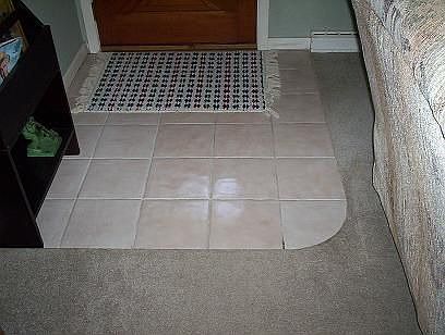 Ceramic tile in entry way