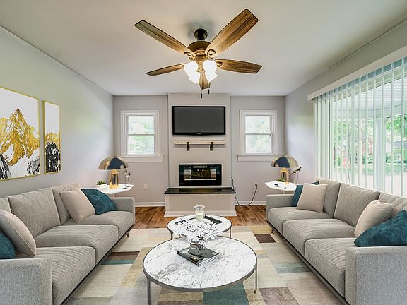 Living room virtually staged